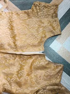 Girls' Gold Embroidered Dress