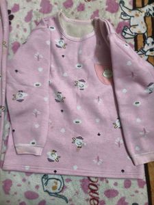 Cute Pink fleece cordset for 5-7 years girl