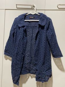Navy Blue Lace Jacket