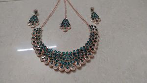 Emerald Teal Blue Jewellery Set/No Coins Plz