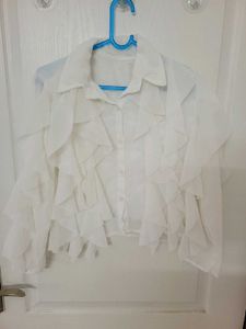 Ruffled White Top