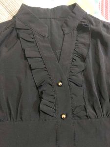 Black Ruffled Blouse