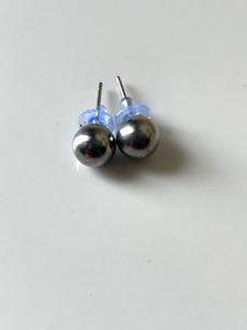 Silver Round Stud Earring