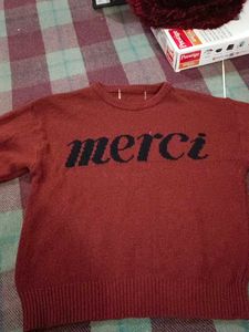 Merci Burgundy Knit Sweater