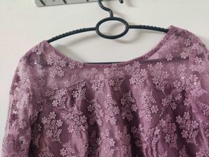 Elegant Mauve Embroidered Lehenga Set