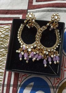 Handmade Hoop Kundan Earrings