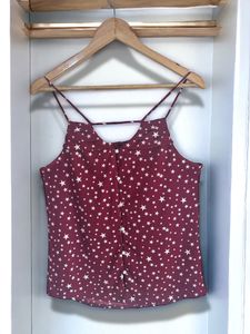 Vibe red and white spaghetti strap Top