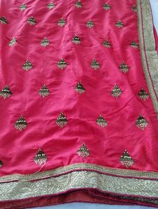 Coral Embroidery Printed Fancy Saree (Women)