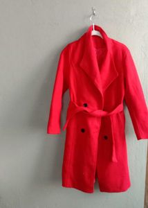 Bright red overcoat