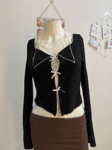 Cute Lace Trim Bow Detail Top🎀