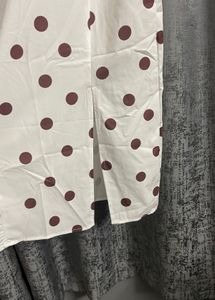 Elegant White Polka Dot Dress