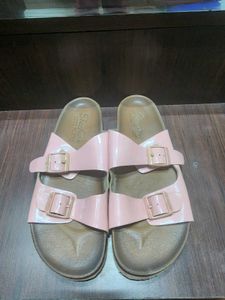 Pink Skechers Sandals luxe foam