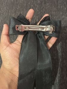 Black Lace Hair Bow