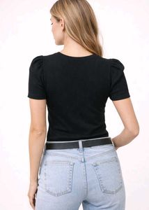 Chic Black Puff Sleeve Top🖤
