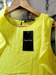 brand new Yellow Ruffle Dress M SIZE