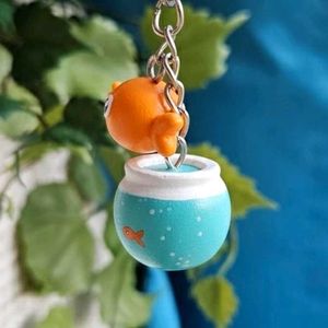 Cute Goldfish Bowl Keychain