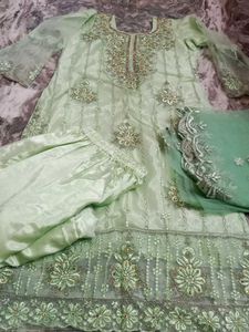 Mint Green Embellished Pakistani Suit