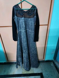 Party Wear Glitter Full Length Frock