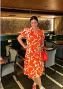 Orange Print Dress
