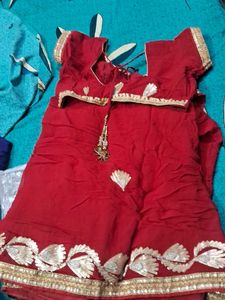 Red &amp; Gold Embroidered Dress