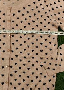 Imported Heart Print Cardigan