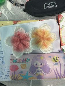 Crochet Flower Clips