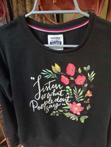 Black Printed Sweatshirt