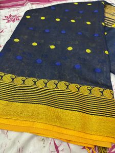 Pure Handloom Saree 💙💛