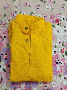 Yellow Embroidered Kurta