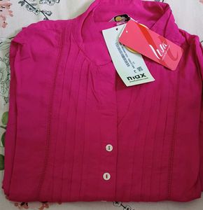 Women's Kurta Brand Max With One Pocket,Collar Etc