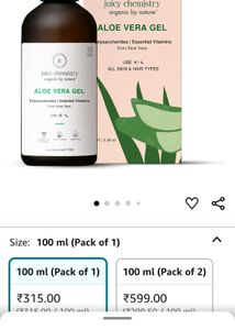 Branded Sealed Packed 💚 Organic Aloe Vera Gel