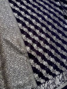 Purple And Silver Toned Festive Saree