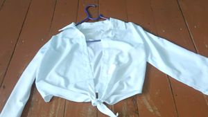 White Tie-Front Top