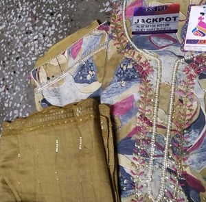 Embroidered Rayon Salwar Kameez Fabric