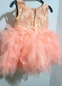 Peach Flower Girl Dress