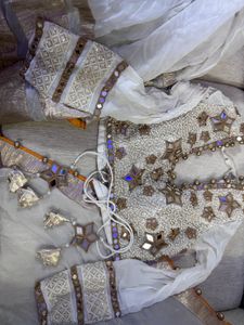 White Heavy Embroidery Lehanga Choli
