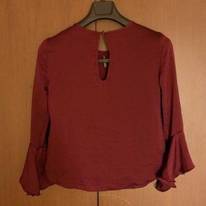Luxurious Textured Burgundy Blouse
