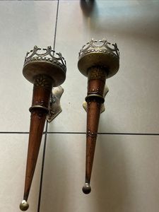 Set Of 2 Antique Copper Mashal