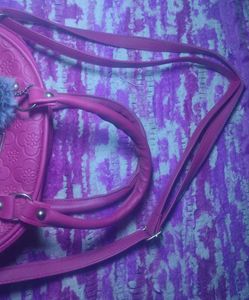 Pink Embossed Dome Handbag