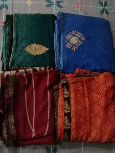 4 Sarees Combo No Blouse
