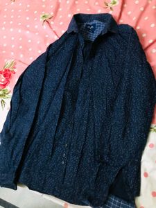 Dotted Navy Blue Shirt,Combo Of 2