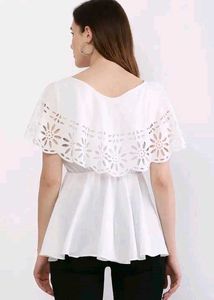Cut Work Fashionable Trendy Falared Top