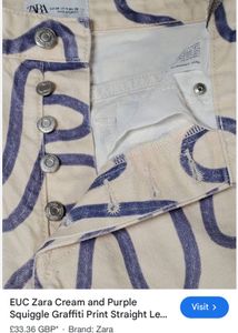 Zara Retro Swirl Pattern Straight Jeans!