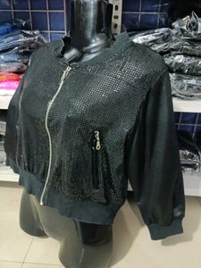 Sequined Women&#39;s Crop Jacket/Can be used Oversized