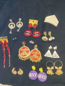 Earrings Combo Available With Free Hair Clutcher