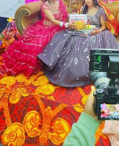 Red Ruffled Lehenga Choli