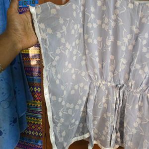 Floral Print Kaftan Top