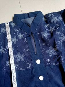 Kids Denim Kurta With Leghing