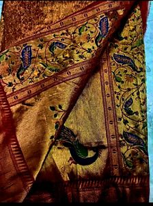 Bridal Red Color Tissue Silk Saree.