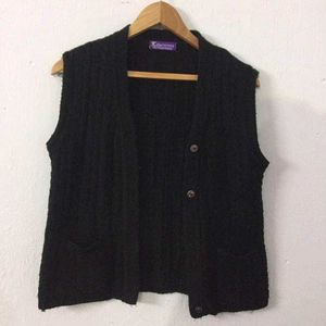 Vintage Black Knit Vest